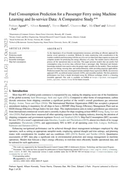 Fuel Consumption Prediction for a Passenger Ferry using Machine Learning
  and In-service Data: A Comparative Study