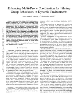 Enhancing Multi-Drone Coordination for Filming Group Behaviours in
  Dynamic Environments