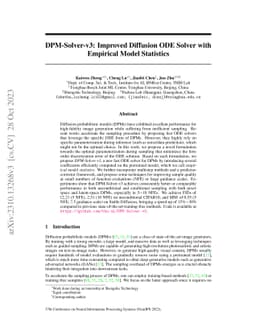 DPM-Solver-v3: Improved Diffusion ODE Solver with Empirical Model
  Statistics