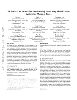 VR PreM+ : An Immersive Pre-learning Branching Visualization System for
  Museum Tours
