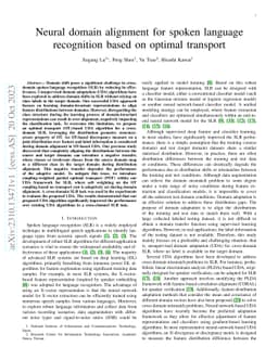 Neural domain alignment for spoken language recognition based on optimal
  transport