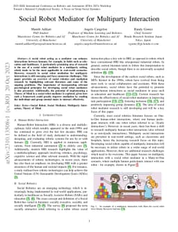 Social Robot Mediator for Multiparty Interaction