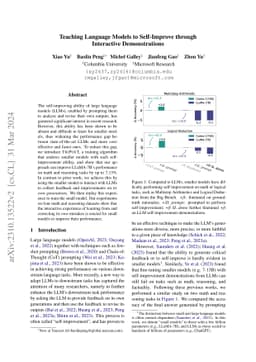 Teaching Language Models to Self-Improve through Interactive
  Demonstrations