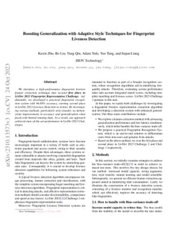 Boosting Generalization with Adaptive Style Techniques for Fingerprint
  Liveness Detection