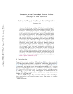 Learning with Unmasked Tokens Drives Stronger Vision Learners
