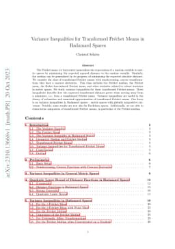 Variance Inequalities for Transformed Fréchet Means in Hadamard Spaces