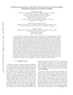 Studying speed-accuracy trade-offs in best-of-n collective
  decision-making through heterogeneous mean-field modeling