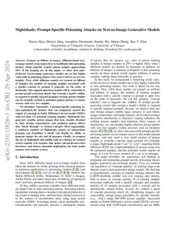 Nightshade: Prompt-Specific Poisoning Attacks on Text-to-Image
  Generative Models