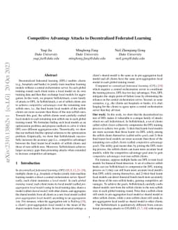 Competitive Advantage Attacks to Decentralized Federated Learning
