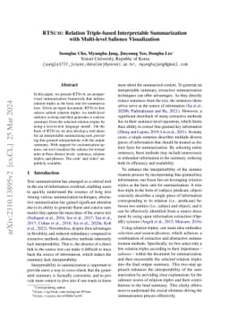 RTSUM: Relation Triple-based Interpretable Summarization with
  Multi-level Salience Visualization