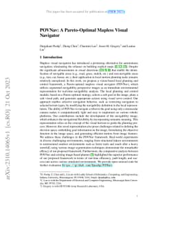 POVNav: A Pareto-Optimal Mapless Visual Navigator