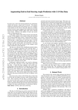 Augmenting End-to-End Steering Angle Prediction with CAN Bus Data
