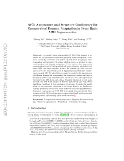 ASC: Appearance and Structure Consistency for Unsupervised Domain
  Adaptation in Fetal Brain MRI Segmentation