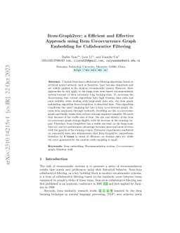 Item-Graph2vec: a Efficient and Effective Approach using Item
  Co-occurrence Graph Embedding for Collaborative Filtering