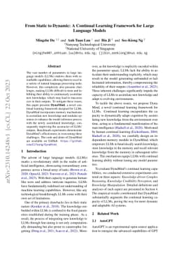 From Static to Dynamic: A Continual Learning Framework for Large
  Language Models