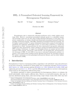 PPFL: A Personalized Federated Learning Framework for Heterogeneous
  Population