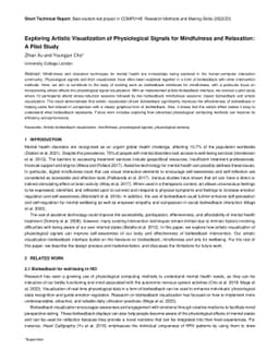 Exploring Artistic Visualization of Physiological Signals for
  Mindfulness and Relaxation: A Pilot Study