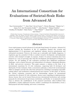 An International Consortium for Evaluations of Societal-Scale Risks from
  Advanced AI
