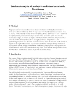 Sentiment analysis with adaptive multi-head attention in Transformer