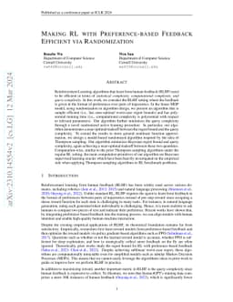 Making RL with Preference-based Feedback Efficient via Randomization