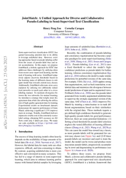 JointMatch: A Unified Approach for Diverse and Collaborative
  Pseudo-Labeling to Semi-Supervised Text Classification