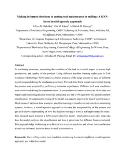 Making informed decisions in cutting tool maintenance in milling: A KNN-based model agnostic approach