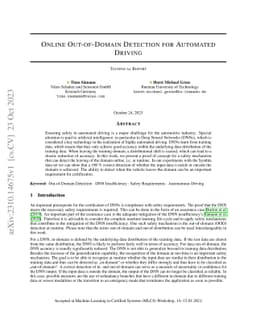 Online Out-of-Domain Detection for Automated Driving