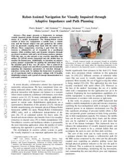 Robot-Assisted Navigation for Visually Impaired through Adaptive
  Impedance and Path Planning