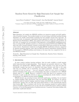 Random Forest Kernel for High-Dimension Low Sample Size Classification