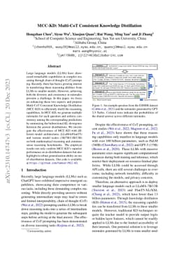 MCC-KD: Multi-CoT Consistent Knowledge Distillation