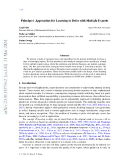 Principled Approaches for Learning to Defer with Multiple Experts