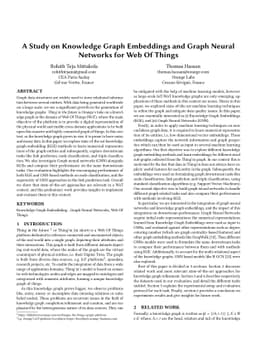 A Study on Knowledge Graph Embeddings and Graph Neural Networks for Web
  Of Things