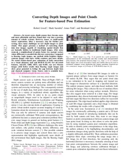 Converting Depth Images and Point Clouds for Feature-based Pose
  Estimation