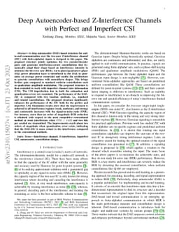 Deep Autoencoder-based Z-Interference Channels with Perfect and
  Imperfect CSI
