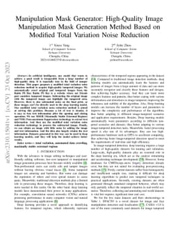 Manipulation Mask Generator: High-Quality Image Manipulation Mask
  Generation Method Based on Modified Total Variation Noise Reduction