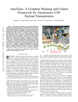 AutoTrans: A Complete Planning and Control Framework for Autonomous UAV
  Payload Transportation