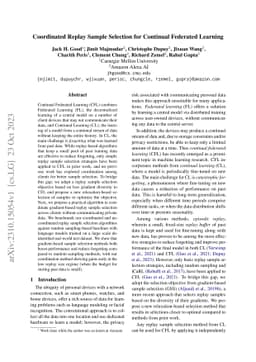 Coordinated Replay Sample Selection for Continual Federated Learning