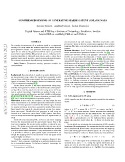 Compressed Sensing of Generative Sparse-latent (GSL) Signals