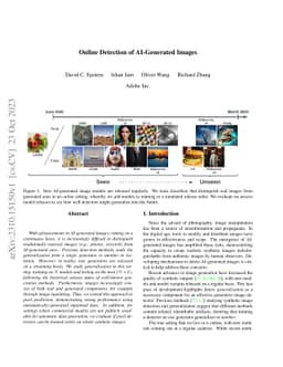 Online Detection of AI-Generated Images