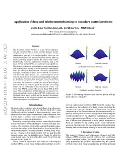 Application of deep and reinforcement learning to boundary control
  problems