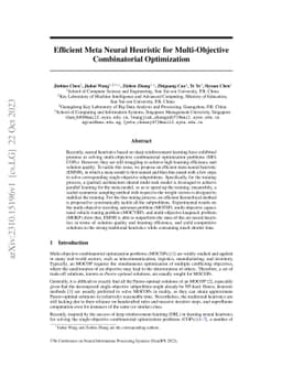 Efficient Meta Neural Heuristic for Multi-Objective Combinatorial
  Optimization