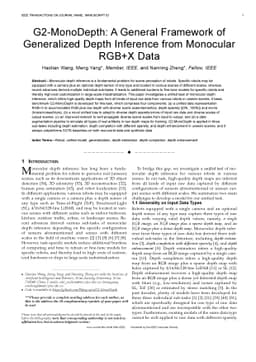 G2-MonoDepth: A General Framework of Generalized Depth Inference from
  Monocular RGB+X Data