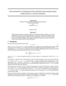 On Adaptive confidence Ellipsoids for sparse high dimensional linear
  models