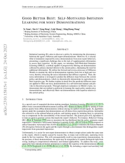 Good Better Best: Self-Motivated Imitation Learning for noisy
  Demonstrations