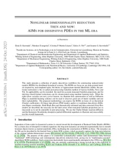 Nonlinear dimensionality reduction then and now: AIMs for dissipative
  PDEs in the ML era