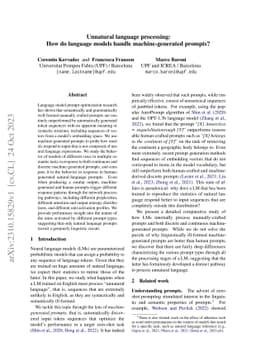 Unnatural language processing: How do language models handle
  machine-generated prompts?