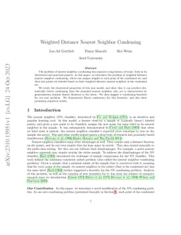 Weighted Distance Nearest Neighbor Condensing