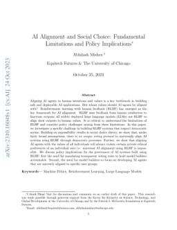 AI Alignment and Social Choice: Fundamental Limitations and Policy
  Implications