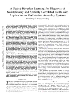A Sparse Bayesian Learning for Diagnosis of Nonstationary and Spatially
  Correlated Faults with Application to Multistation Assembly Systems