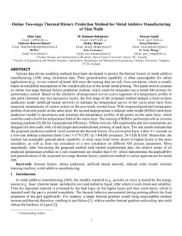 Online Two-stage Thermal History Prediction Method for Metal Additive
  Manufacturing of Thin Walls